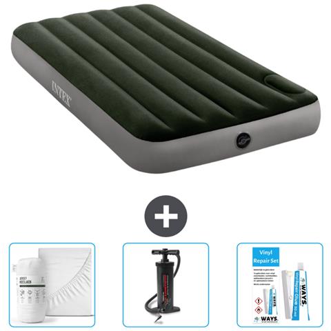 Set Materassino Gonfiabile - 191x99x25 Cm - Verde - Include Accessori Coordinati Cb3 - Foto 1