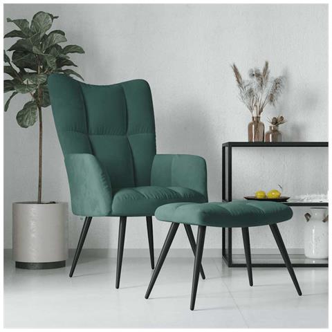 Lusso Casadino -  Poltrona Relax Con Poggiapiedi Verde Scuro In Velluto - Foto 8