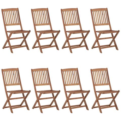 Sedie Da Giardino Pieghevoli 8 Pz Con Cuscini Massello Acacia - Foto 1