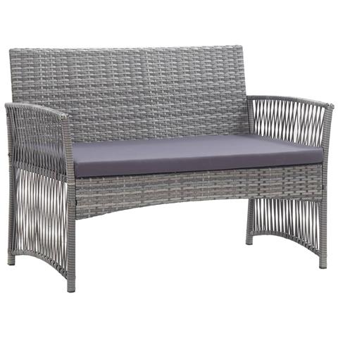 Lusso Casadino -  Set Divani Da Giardino 4 Pz Con Cuscini In Polyrattan Antracite - Foto 8