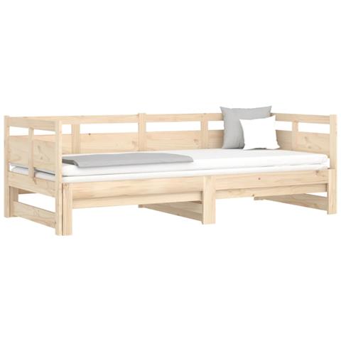 Lusso Casadino -  Dormeuse Estraibile In Legno Massello Di Pino 2x(90x200) Cm - Foto 2