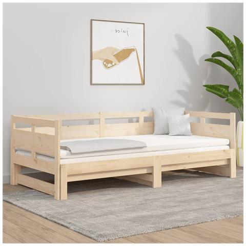 Lusso Casadino -  Dormeuse Estraibile In Legno Massello Di Pino 2x(90x200) Cm - Foto 8