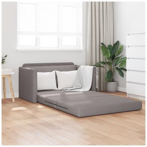 Divano Letto in Pietra 2-in-1 Tortora 124x71x78 cm Tessuto - Foto 2