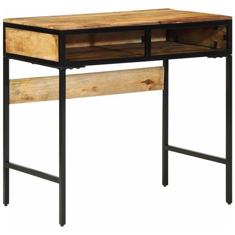 Scrivania 80x50x75 cm in legno massello di mango grezzo - Foto 2