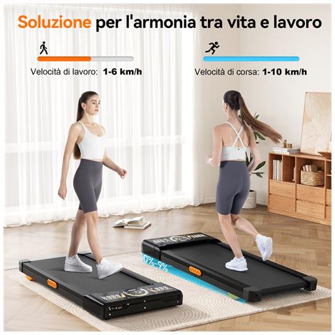 Tapis Roulant Automatico Inclinazione 9° - Velocità 1-10 Km/h E Bluetooth - Foto 2