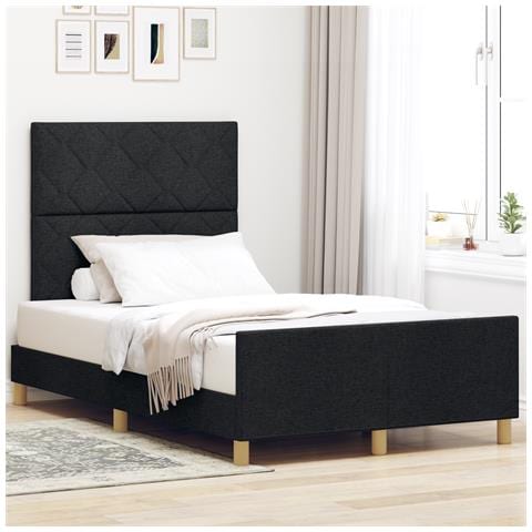 Struttura Letto in Tessuto Nero  120x200 cm - Foto 2