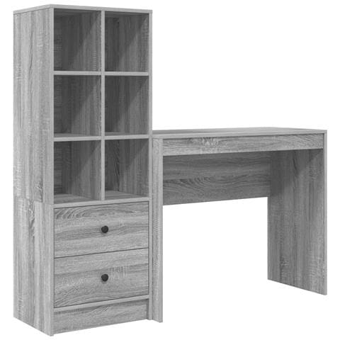 Scrivania con Storage Grigio Sonoma Legno Ingegnerizzato - Foto 1