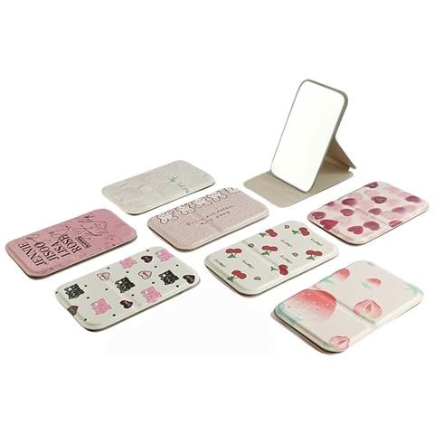 Specchio Per Il Trucco Portatile Con Cuori Dipinti: Pu, Compatto E Alla Moda - Foto 2