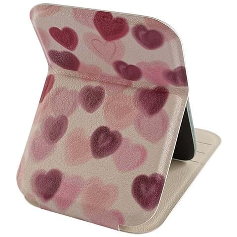 Specchio Per Il Trucco Portatile Con Cuori Dipinti: Pu, Compatto E Alla Moda - Foto 1