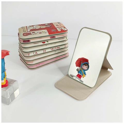 Specchio Per Il Trucco Portatile Con Cuori Dipinti: Pu, Compatto E Alla Moda - Foto 4