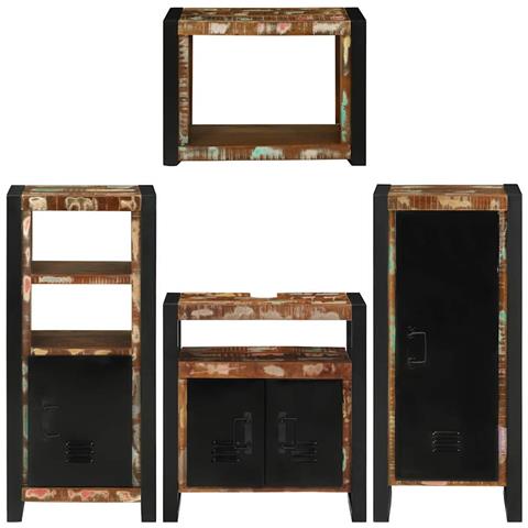 Set di mobili per il bagno 4 pcs Legno massello riciclato - Foto 9