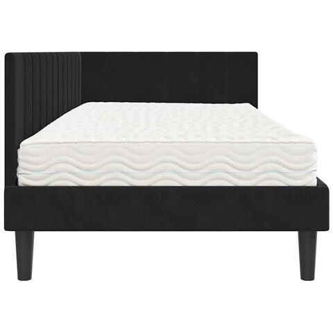 Cornice del letto ad angolo Nero 100 x 200 cm Velluto - Foto 9