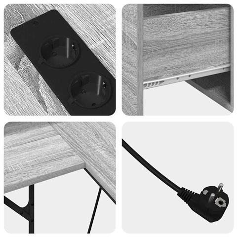 Scrivania Grigio sonoma 182 x 101 x 87.5 cm Legno multistrato - Foto 9