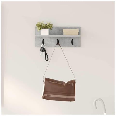 Appendiabiti a muro Grigio cemento 40 x 10.5 x 18 cm - Foto 2