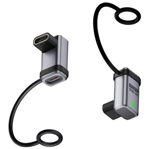 Adattatore Femmina-femmina Usb-c 240w, 120gbps, Angolo Retto (confezione Da 2) Silver - Foto 1