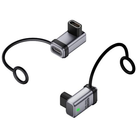 Adattatore Femmina-femmina Usb-c 240w, 120gbps, Angolo Retto (confezione Da 2) Silver - Foto 3