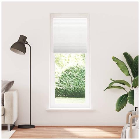 Tenda Plissettata Bianca 75x200 cm Larghezza Tessuto 74,4 cm - Foto 2