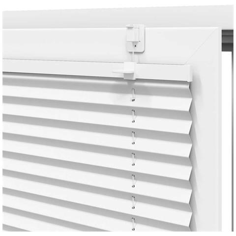 Tenda Plissettata Bianca 75x200 cm Larghezza Tessuto 74,4 cm - Foto 9