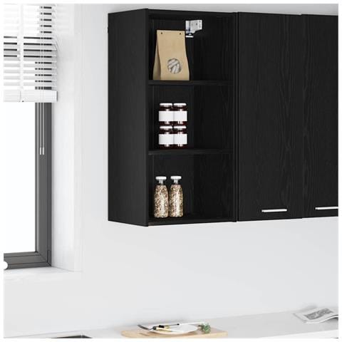 Armadio pensile Riga Rovere Nero 40 x 29,5 x 80 cm - Foto 2