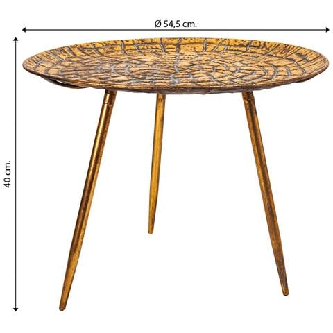 Tavolino In Metallo Dorato 54,5x54,5x40h - Foto 5