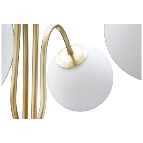 Piantana Glamy 4 Luci In Metallo Dorato Con Sfere In Vetro Bianco - Foto 2