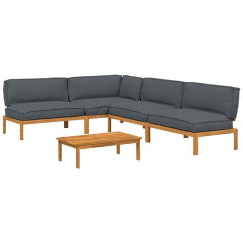 Set di divani 5 pcs Antracite Legno di Acacia Massello - Foto 1