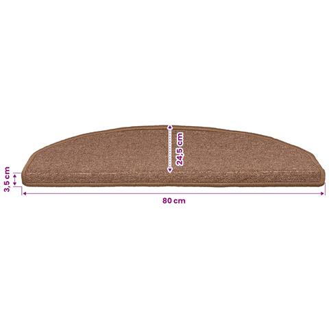 Tappetini per scale autoadesivi Semicircolare 15 pcs Marrone - Foto 9
