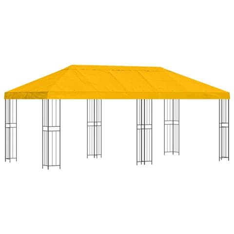 Gazebo con pareti laterali 6 x 3 m Giallo Poliestere e Acciaio - Foto 1