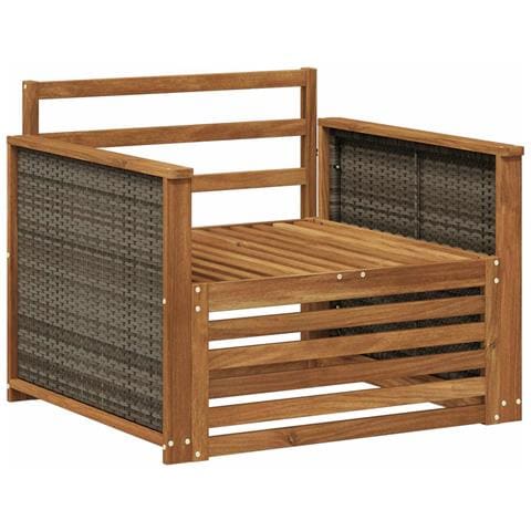 Divano centrale per esterno Legno di Acacia Massello Naturale - Foto 1