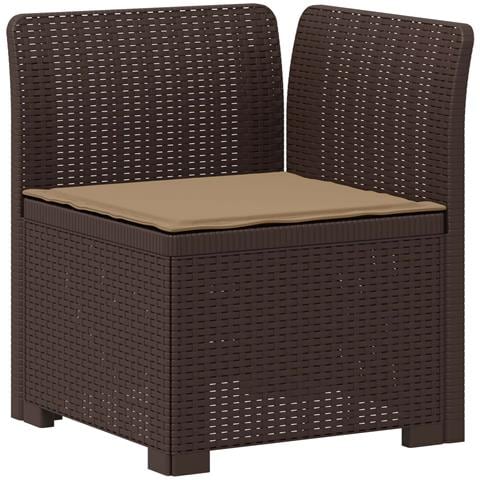 Divano da Giardino a 1 Posto con Cuscino Aspetto Rattan PP - Foto 1