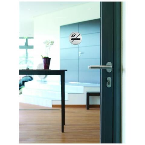 pittogramma ø 8,3cm 'zona non fumatori' in acciaio - Foto 5