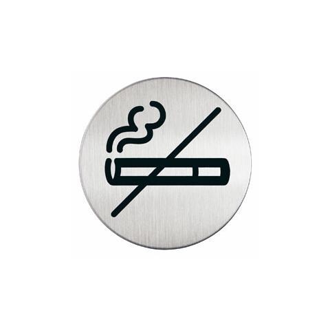pittogramma ø 8,3cm 'zona non fumatori' in acciaio - Foto 1