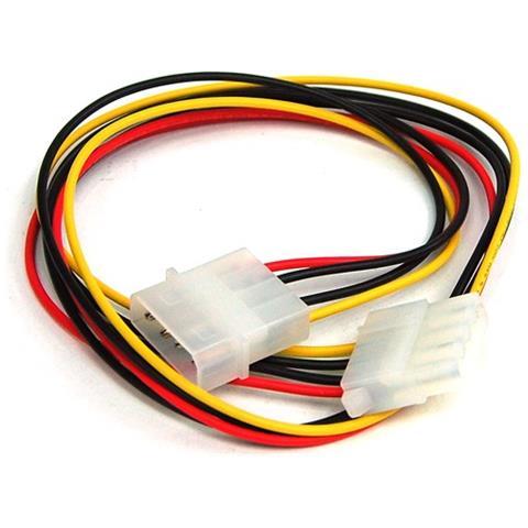 cavo prolunga alimentazione interna da alimentatore 5,25" 4pin maschio a fddhdd 5,25" 4pin femmina, 50cm - Foto 3