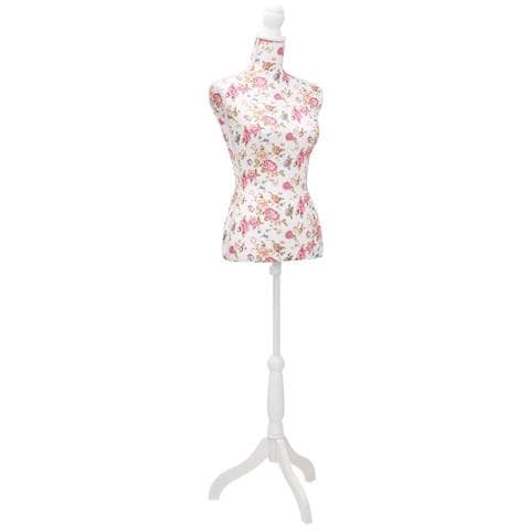 Busto Sartoriale Donna Bianco con Rose - Manichino Femminile - Foto 1