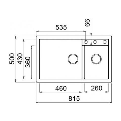 Lavello Quadra 440 Metaltek 81x50 cm 2 vasche Colore Titanium 73 - Foto 2