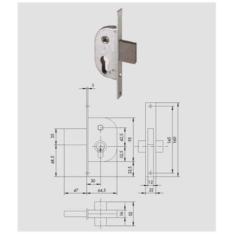 Serratura Infilare Ferro 42212-30-0 - Foto 2