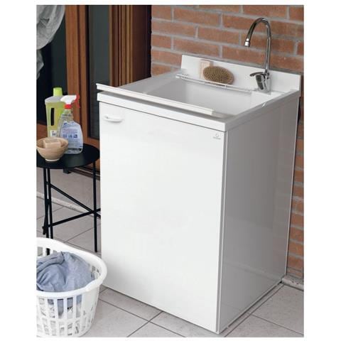 Mobile Lavatoio Da Esterno   Forte A 1 Anta Con Asse Bianco - 45 Cm Bianco A Magazzino - Foto 3