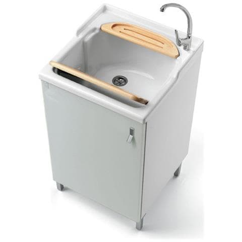 Mobile Lavatoio Profondita' 45,   Smart Senza Cesto - 50 Cm Bianco Senza Cesto Portabiancheria A Magazzino - Foto 1