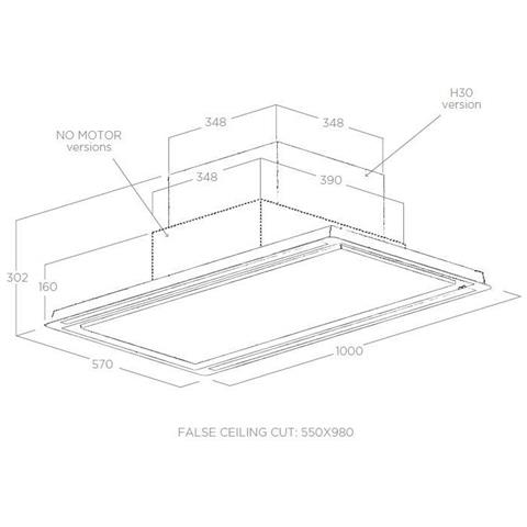 PRF0146248 Cappa a Soffitto Hilight No Motor WH / A / 100 Aspirante da 100 cm Colore Bianco - Foto 4