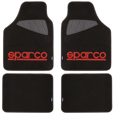 Set Spc19 Completo Tappetini Universali Auto Moquette Nero /rosso Poliestere - Foto 1