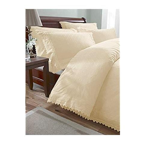 Set Copripiumino Ricamato, Colore Crema, Super King - Foto 2