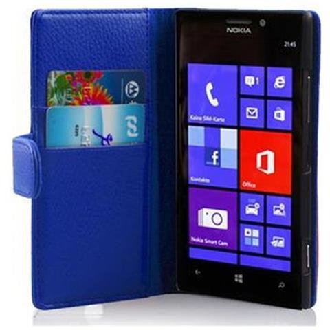 Cadorabo Custodia Compatibile Con Nokia Lumia 925 In Blu Reale - Coperchio Protettivo In Ecopelle Testurizzata E Tasca Per Carte Di Credito - Foto 1