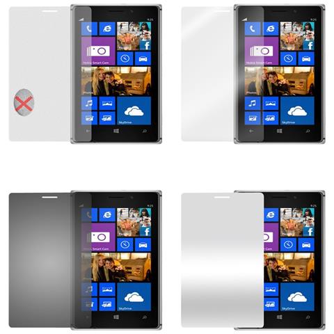 Protezioni Per Lo Schermo Compatibili Con Nokia Lumia 925 In Alto Chiaro - 4 Pellicole (1x Privacy - 1x Specchio - 1x Opaca - 1x Anti-impronta) - Foto 2