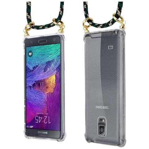 Catena Di Telefoni Cellulari Compatibile Con Samsung Galaxy Note 4 In Camouflage - Coperchio Protettivo In Silicone Con Anelli D'oro, Cinturino In Corda E Custodia Staccabile - Foto 9