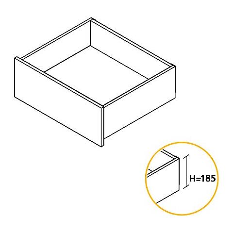 Kit Cassetto Cucina O Bagno Con Guide Ad Estrazione Totale E Chiusura Soft, Altezza 185mm E Profondità 500mm, Grigio Antracite - Foto 4