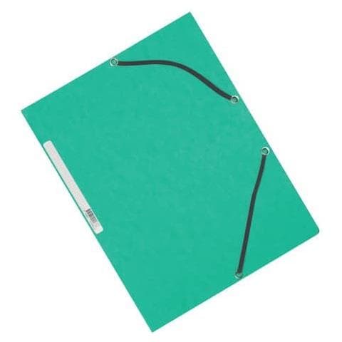 Cartellina A 3 Lembi Con Elastico 24,3x32 Cm Cartoncino Manilla 375 G / m² Verde - Kf02168 (conf. 10) - Foto 1