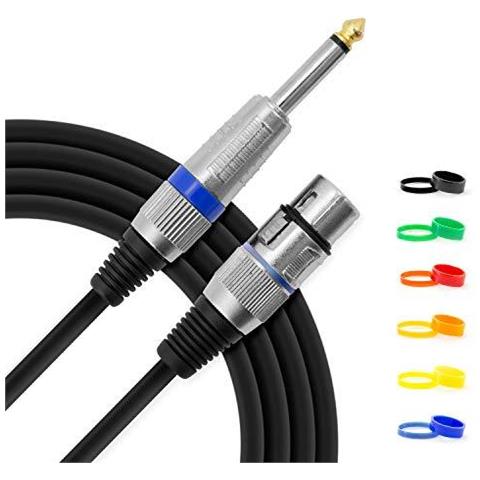3m (10ft) Xlr Femmina A 14 Di Pollice Jack Cavo Microfono Con Intercambiabili Colorate Loops - Foto 1