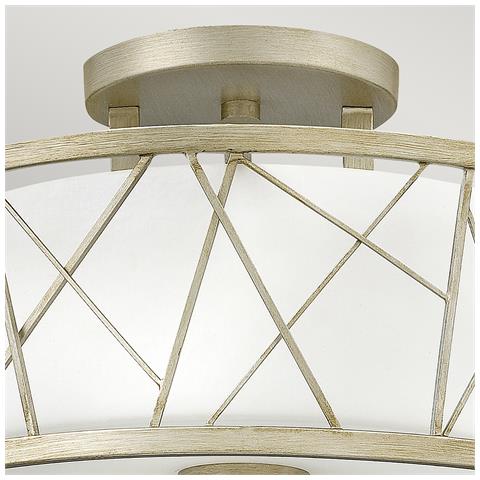 Plafoniera Semi Flush 3 Luci Foglia Argento, Attacco E27 - Foto 2
