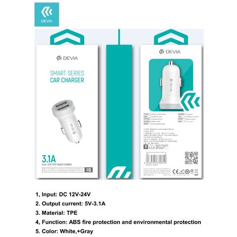 Carica Batterie Da Auto 2 Out Usb In Dc 12-24v Out 5v 3.1a - Foto 1