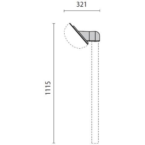 Prisma 802 - Mensola Chip Palo 60 Inclinazione 40° Nero - Foto 1